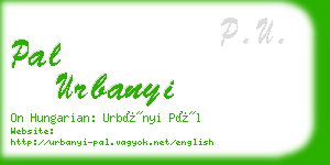 pal urbanyi business card